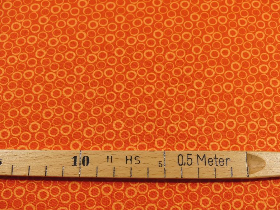 Preview: Patchworkstoff  Basic Ton in Ton orange terra Detailansicht mit Maß